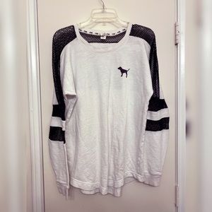 White Mesh PINK long sleeve